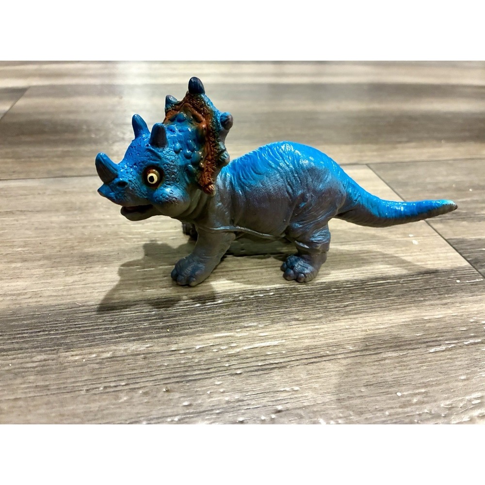 Vintage Triceratops Soft Rubber Dinosaur Toy Fast Champ Int LTD Figure Large